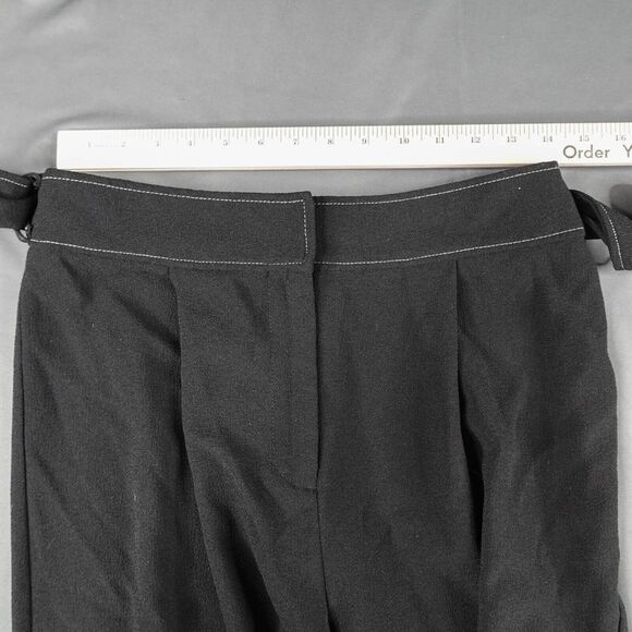 Blue Rain Womens Pants Large Black Wide Leg Flowy Y2K High Rise Quiet Luxury NEW - Picture 7 of 10